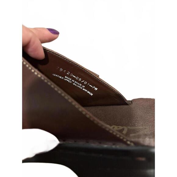 Clarks Brown Leather Women's Slip-On Shoe Clogs sz 7 - Picture 6 of 6